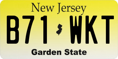 NJ license plate B71WKT