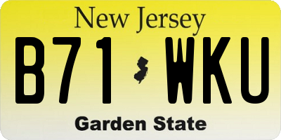 NJ license plate B71WKU