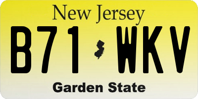 NJ license plate B71WKV