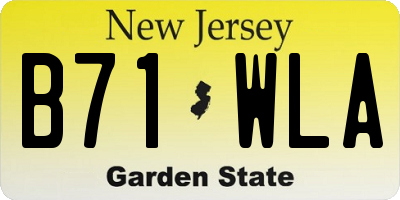 NJ license plate B71WLA