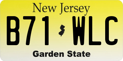 NJ license plate B71WLC
