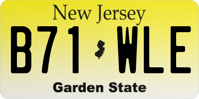 NJ license plate B71WLE