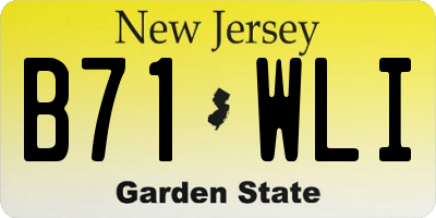NJ license plate B71WLI