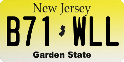 NJ license plate B71WLL