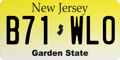 NJ license plate B71WLO