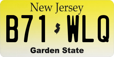 NJ license plate B71WLQ