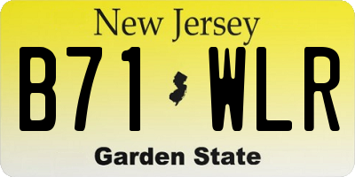 NJ license plate B71WLR