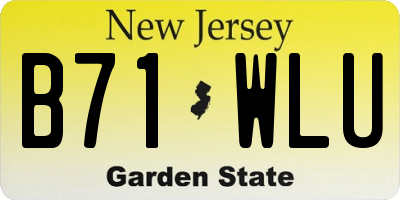 NJ license plate B71WLU