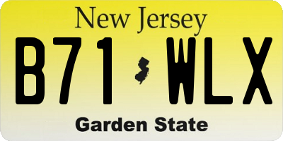 NJ license plate B71WLX