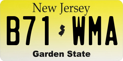 NJ license plate B71WMA