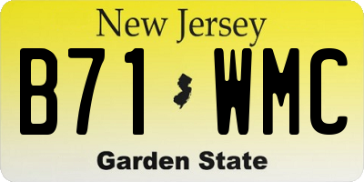 NJ license plate B71WMC