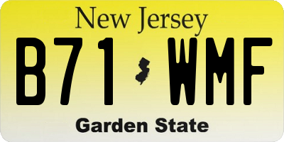 NJ license plate B71WMF