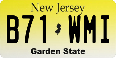 NJ license plate B71WMI