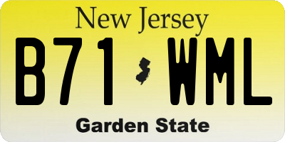 NJ license plate B71WML