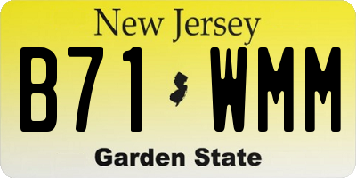 NJ license plate B71WMM