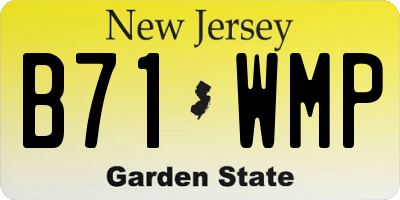 NJ license plate B71WMP