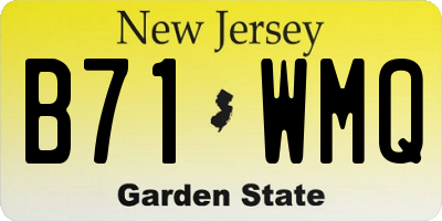 NJ license plate B71WMQ