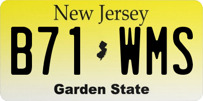 NJ license plate B71WMS