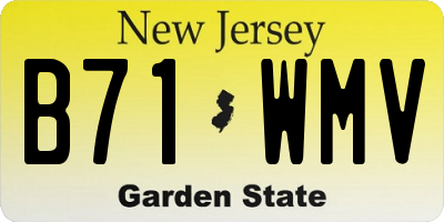 NJ license plate B71WMV