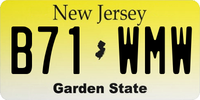 NJ license plate B71WMW