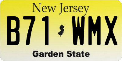 NJ license plate B71WMX