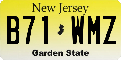 NJ license plate B71WMZ