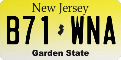 NJ license plate B71WNA