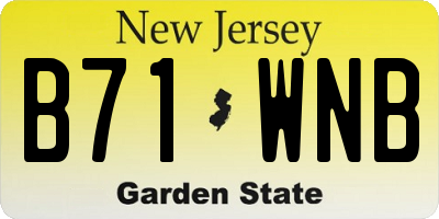 NJ license plate B71WNB