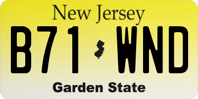 NJ license plate B71WND