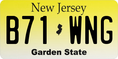 NJ license plate B71WNG