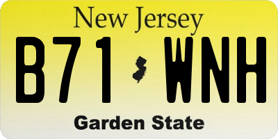 NJ license plate B71WNH