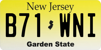 NJ license plate B71WNI