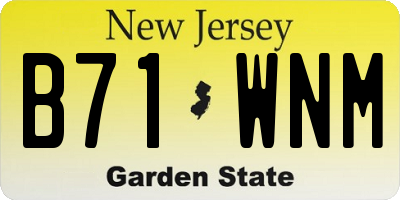 NJ license plate B71WNM