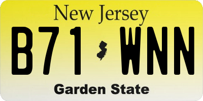 NJ license plate B71WNN