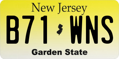 NJ license plate B71WNS