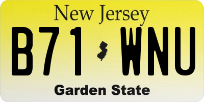 NJ license plate B71WNU