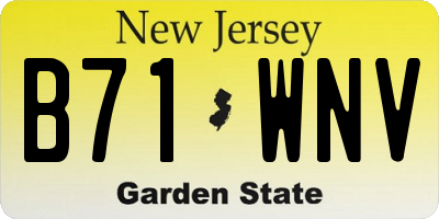 NJ license plate B71WNV