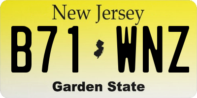 NJ license plate B71WNZ
