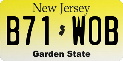NJ license plate B71WOB