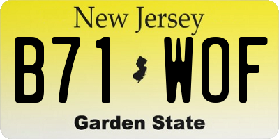 NJ license plate B71WOF