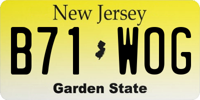NJ license plate B71WOG