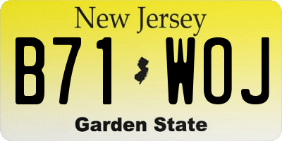 NJ license plate B71WOJ