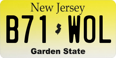 NJ license plate B71WOL