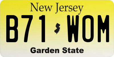 NJ license plate B71WOM