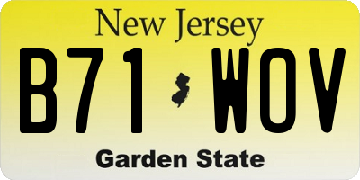 NJ license plate B71WOV