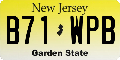 NJ license plate B71WPB