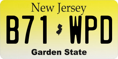 NJ license plate B71WPD
