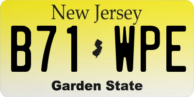 NJ license plate B71WPE