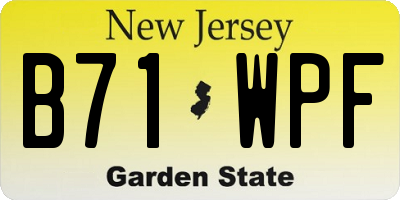 NJ license plate B71WPF
