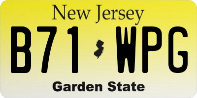 NJ license plate B71WPG